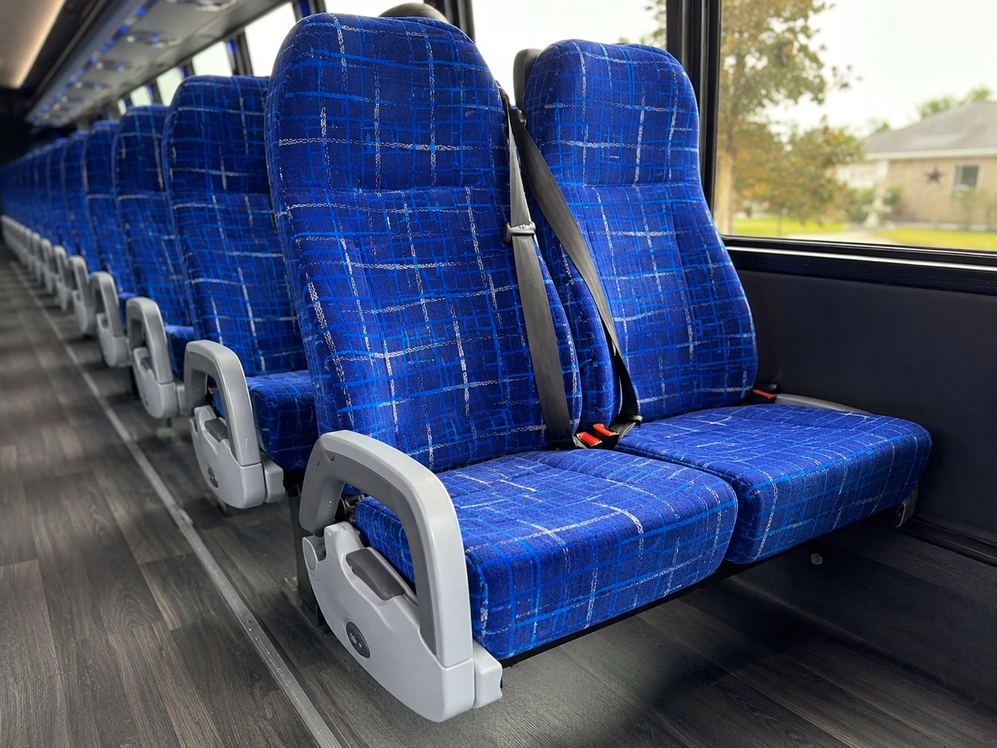 56 passenger charter bus inside